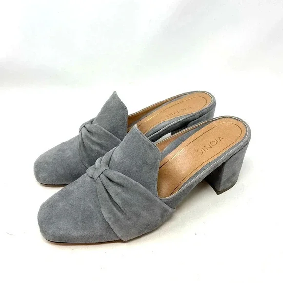 Vionic Plaza Presley Heeled Mules Gray Suede Size‎ US 8.5 - Picture 3 of 8